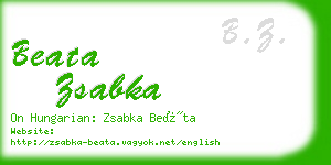 beata zsabka business card